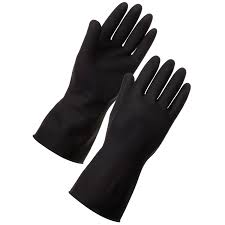 GLOVES RUBBER BLACK