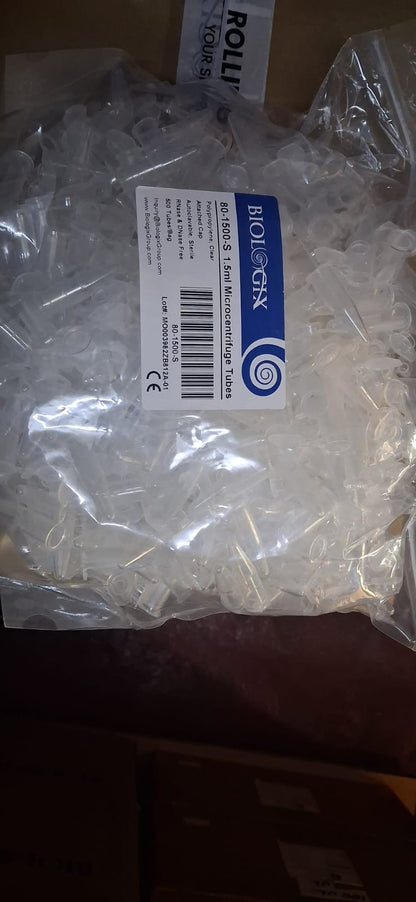 Microcentrifuge 1.5ml with screw cap (BIOLOGIX) pkt of 500