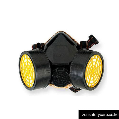 GAS MASK DOUBLE RESPIRATOR WITH 2 CHEMICAL CARTRIDGE