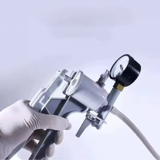 Manual filtration pump with gauge