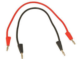 CONNECTING LEAD WITH STACKABLE PLUGS(RED/BLACK)PAIR