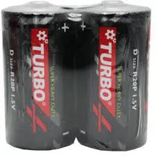 DRY CELL SIZE D TURBO BLACK PAIR