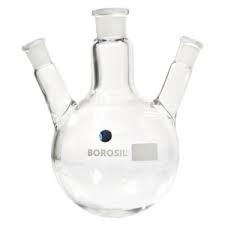 FLASK BOILING - ROUND BOTTOM 3 NECK 500ML, 24/29, 19/26 (BOROSIL®)