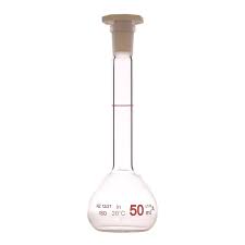 VOLUMETRIC FLASK 50ML (BOROSIL®) PLASTIC STOPPER CLASS B