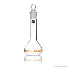 VOLUMETRIC FLASK 100ML (BOROSIL®) PLASTIC STOPPER CLASS B