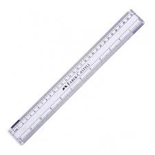 RULER 30CM CLEAR PLASTIC