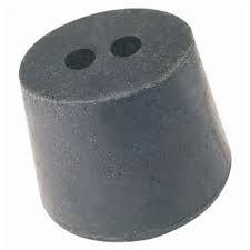 RUBBER STOPPER 2 HOLE FOR CONICAL FLASK