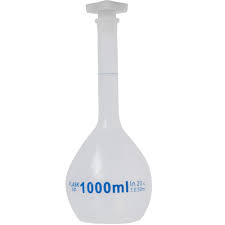 VOLUMETRIC FLASK 1000ML PLASTIC