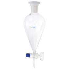 SEPARATING FUNNEL 125ML (BOROSIL®) PEAR SHAPE BROFLO